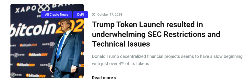 Trump Token Launch resulted